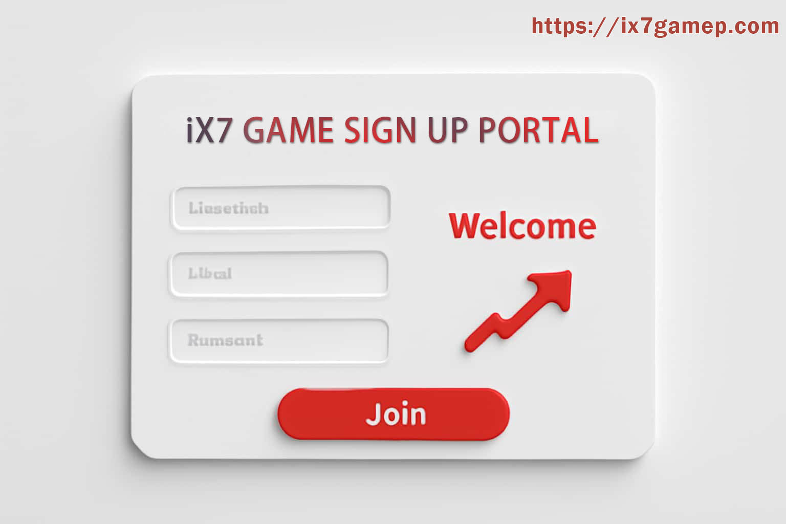 IX7 Game app registration screen